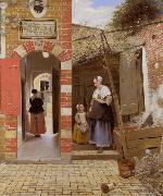Pieter de Hooch The Courtyard of a House in Delft (mk08) oil painting